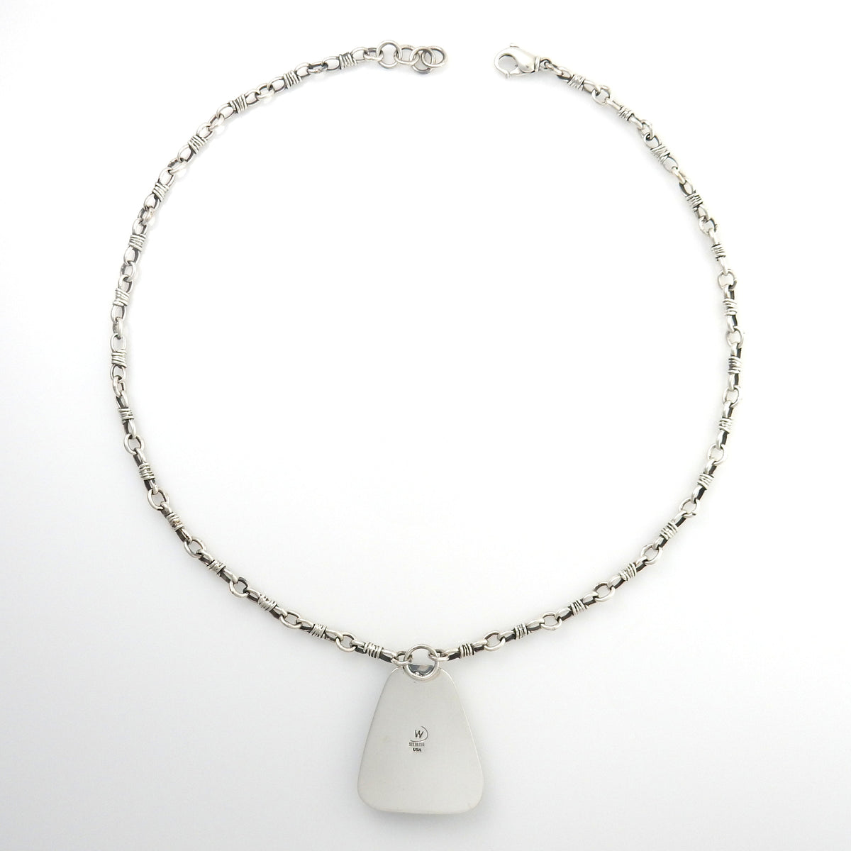 18" Inch Handmade Sterling Silver Chrysocolla Adjustable Necklace - DeSantis