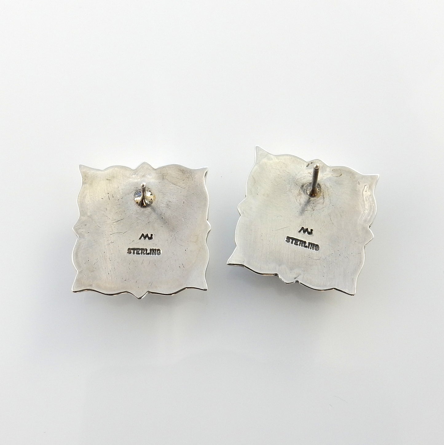 Sterling Silver Denim Lapis Southwestern Post Earrings