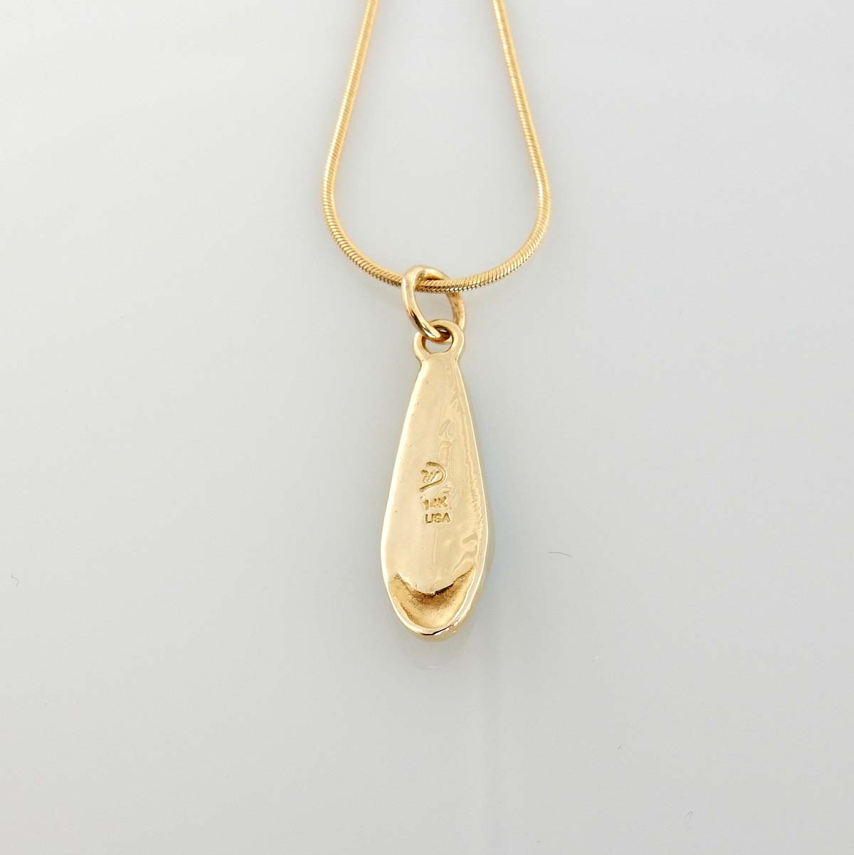 14kt Yellow Gold Morenci Turquoise Inlay Pendant - DeSantis