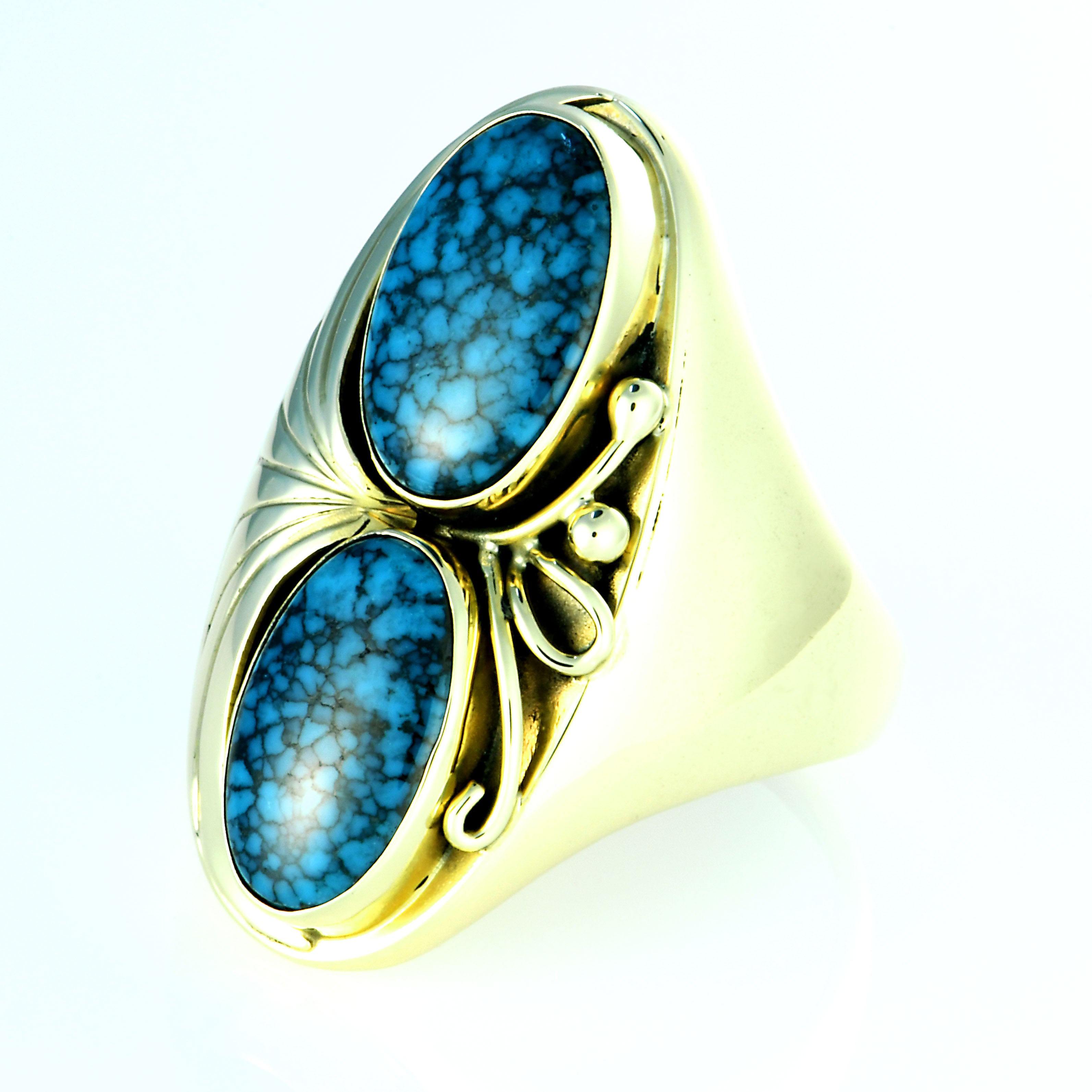 14kt Gold Turquoise Men's Ring