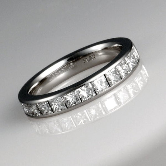 Handmade Platinum Diamond half Eternity Band - DeSantis