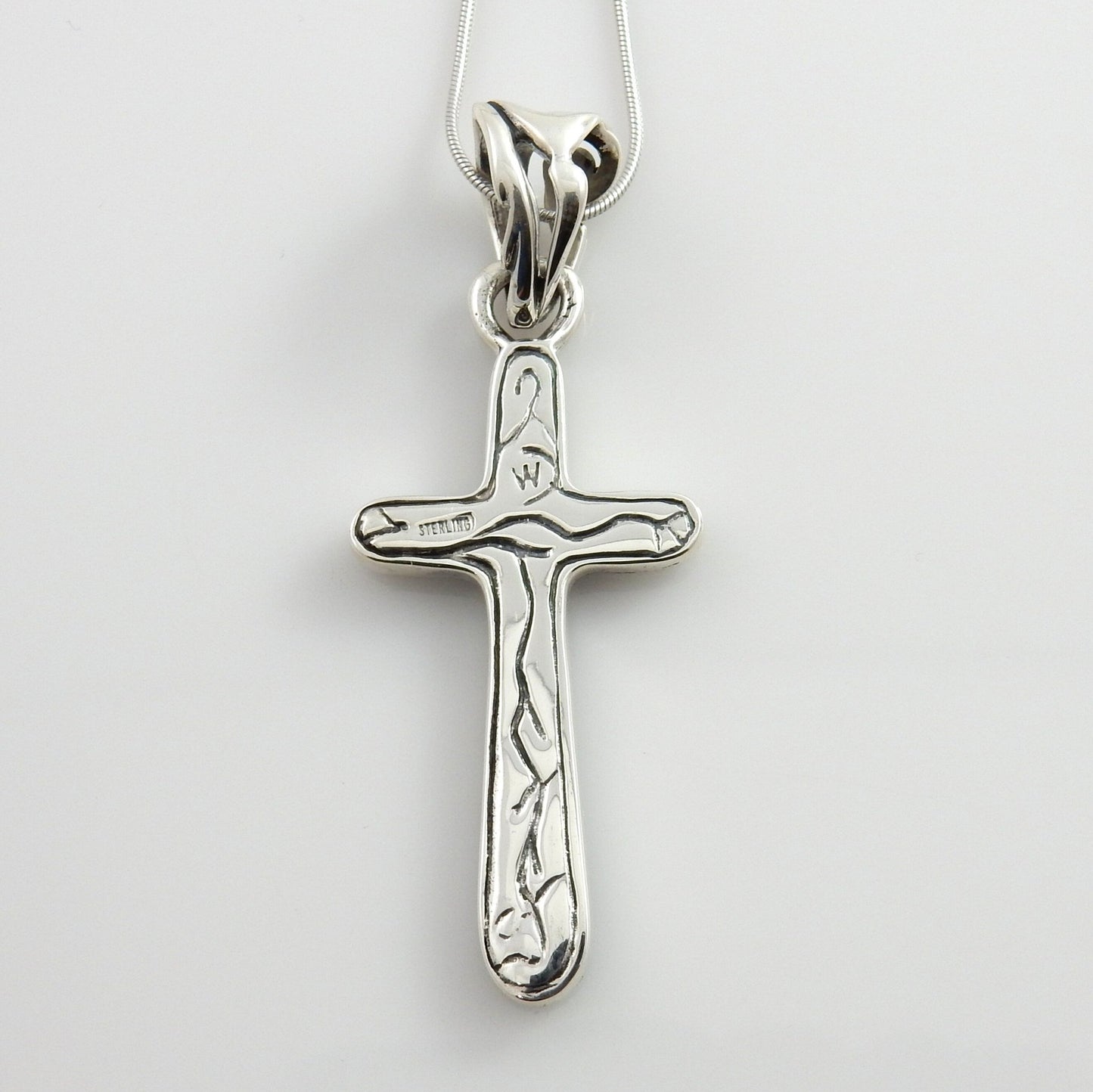 One of Kind Sterling Silver Mosaic Turquoise Inlay Cross Pendant - DeSantis