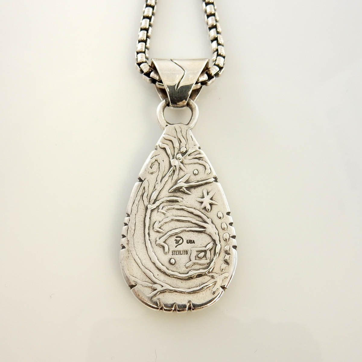 Silver Gemstone Black Onyx Inlay Cosmic Pendant - DeSantis