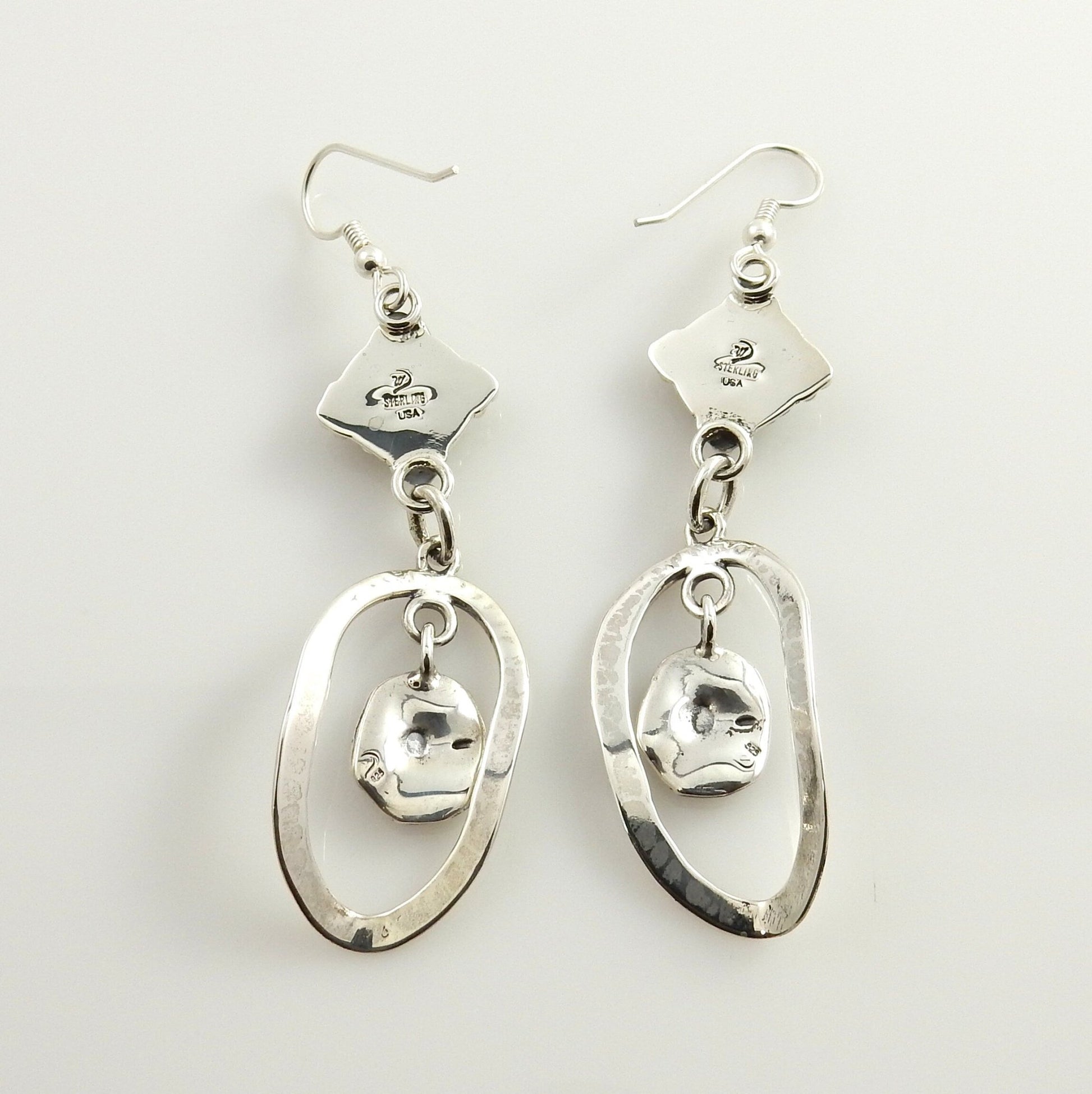 Sterling Silver Blue Turquoise Dangle Earrings - DeSantis