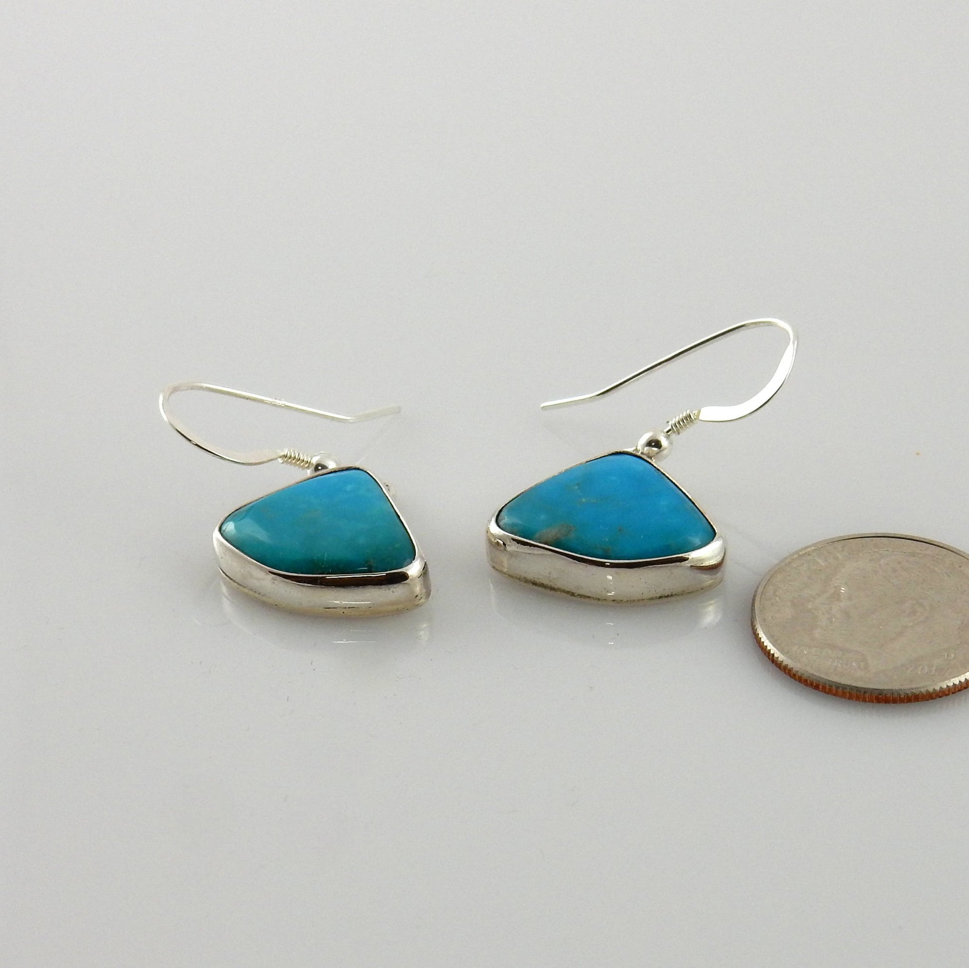 Sterling Silver Blue Turquoise Dangle Earrings - DeSantis