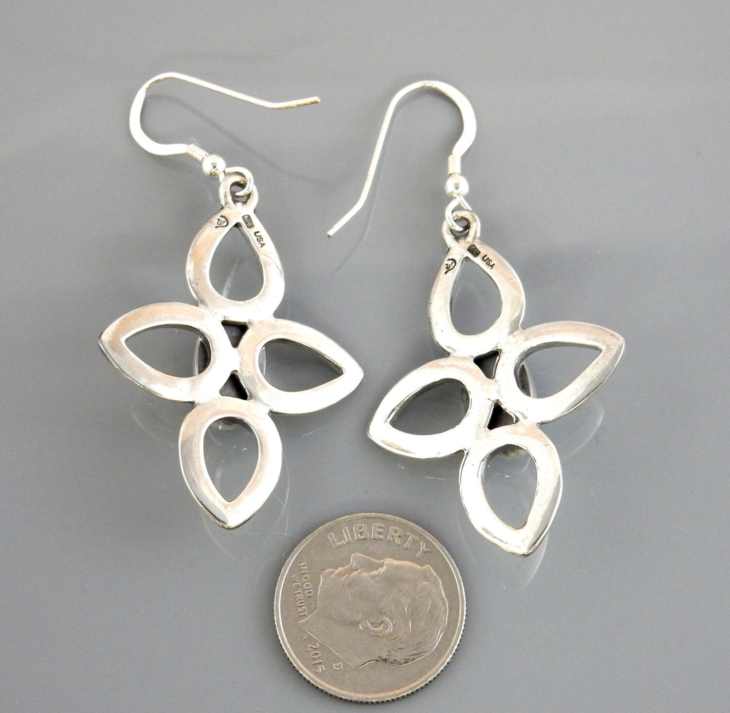 Sterling Silver Blue Turquoise Dangle Earrings - DeSantis