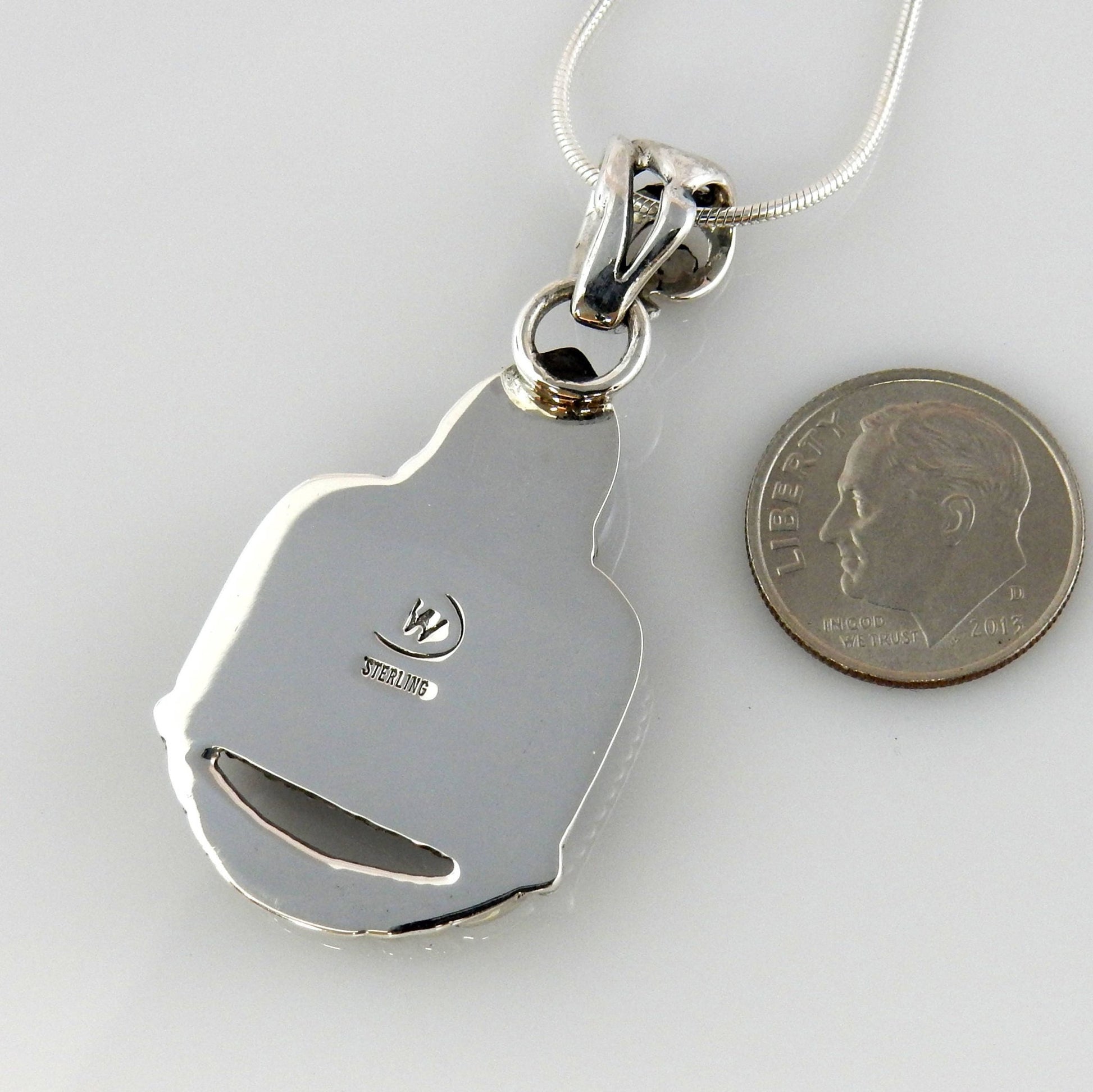 Sterling Silver Blue Turquoise Drop Pendant - DeSantis