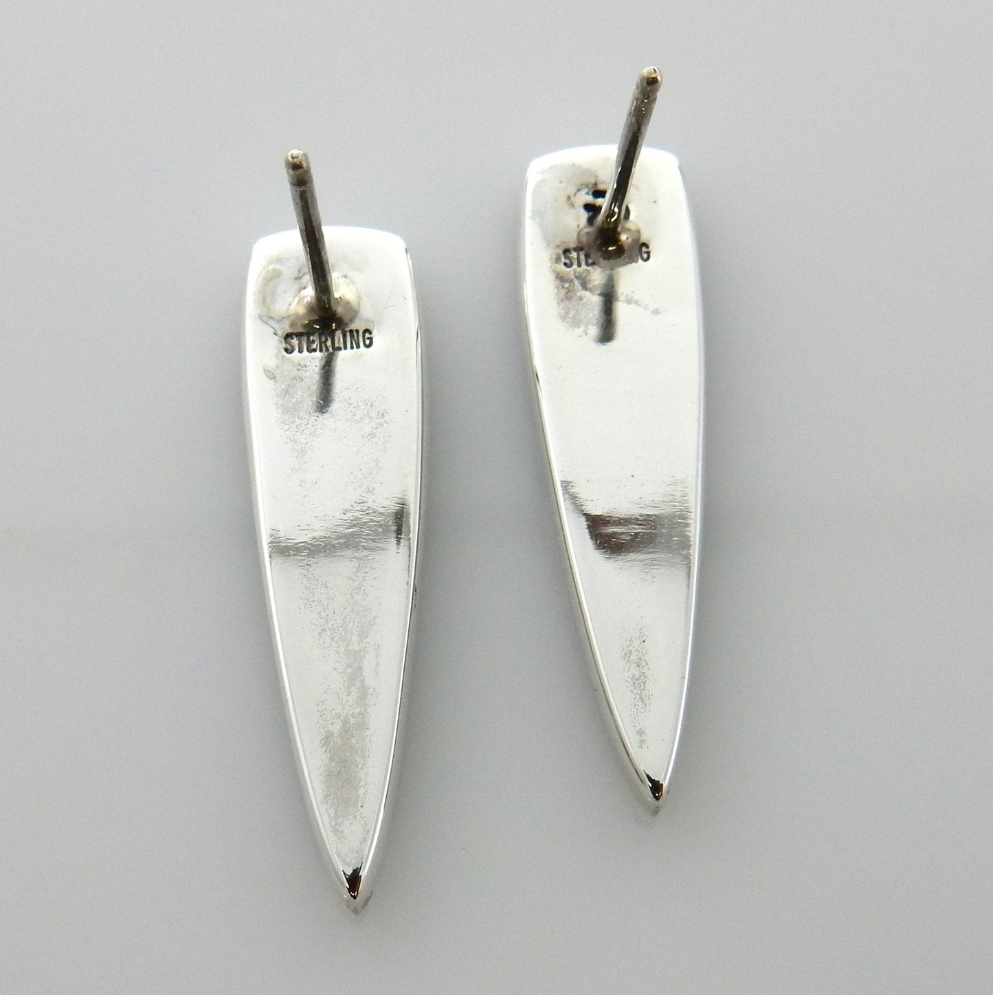 Sterling Silver Blue Turquoise Inlay Post Earrings - DeSantis