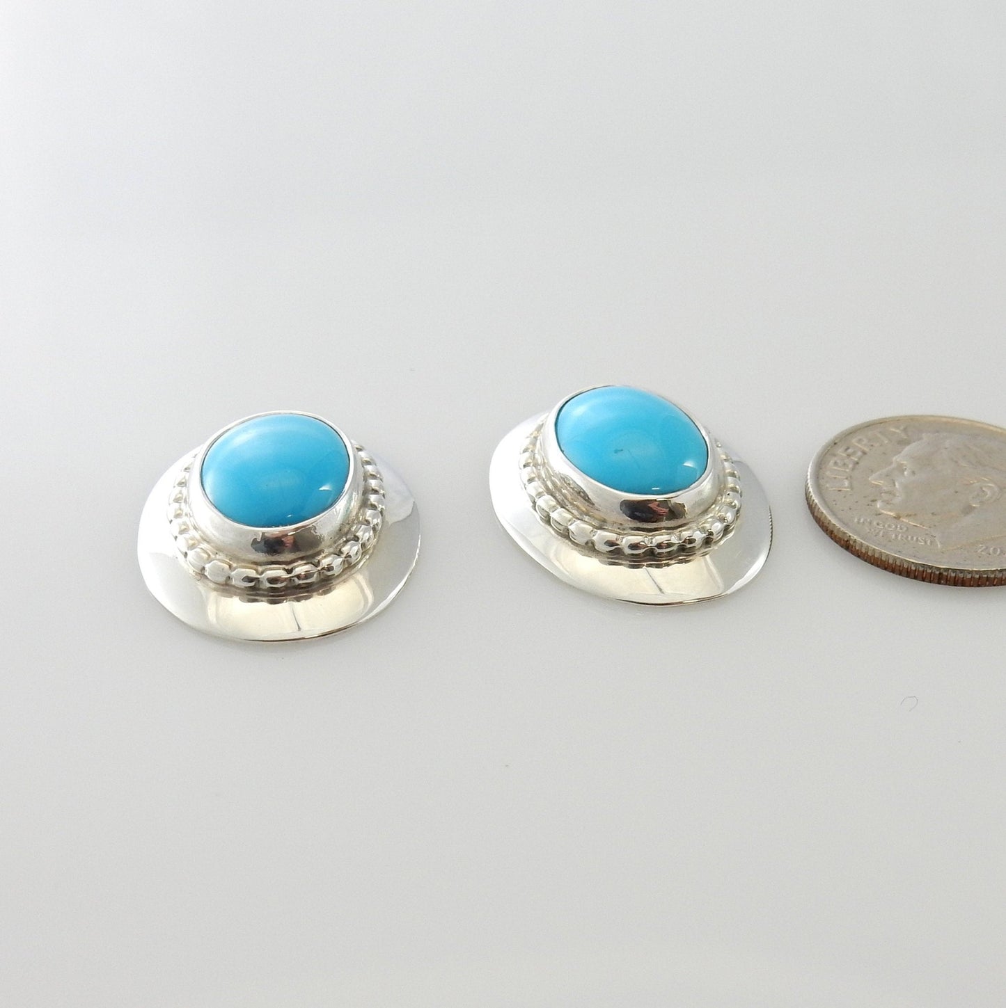 Sterling Silver Blue Turquoise Post Earrings - DeSantis