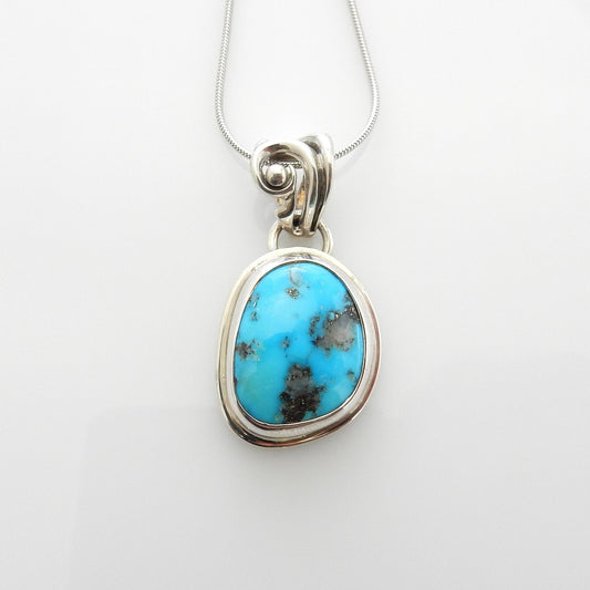 Sterling Silver Kingman Turquoise Drop Pendant - DeSantis