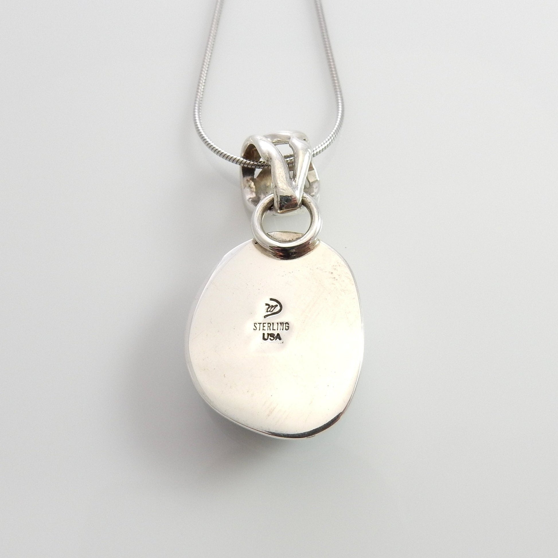 Sterling Silver Kingman Turquoise Drop Pendant - DeSantis