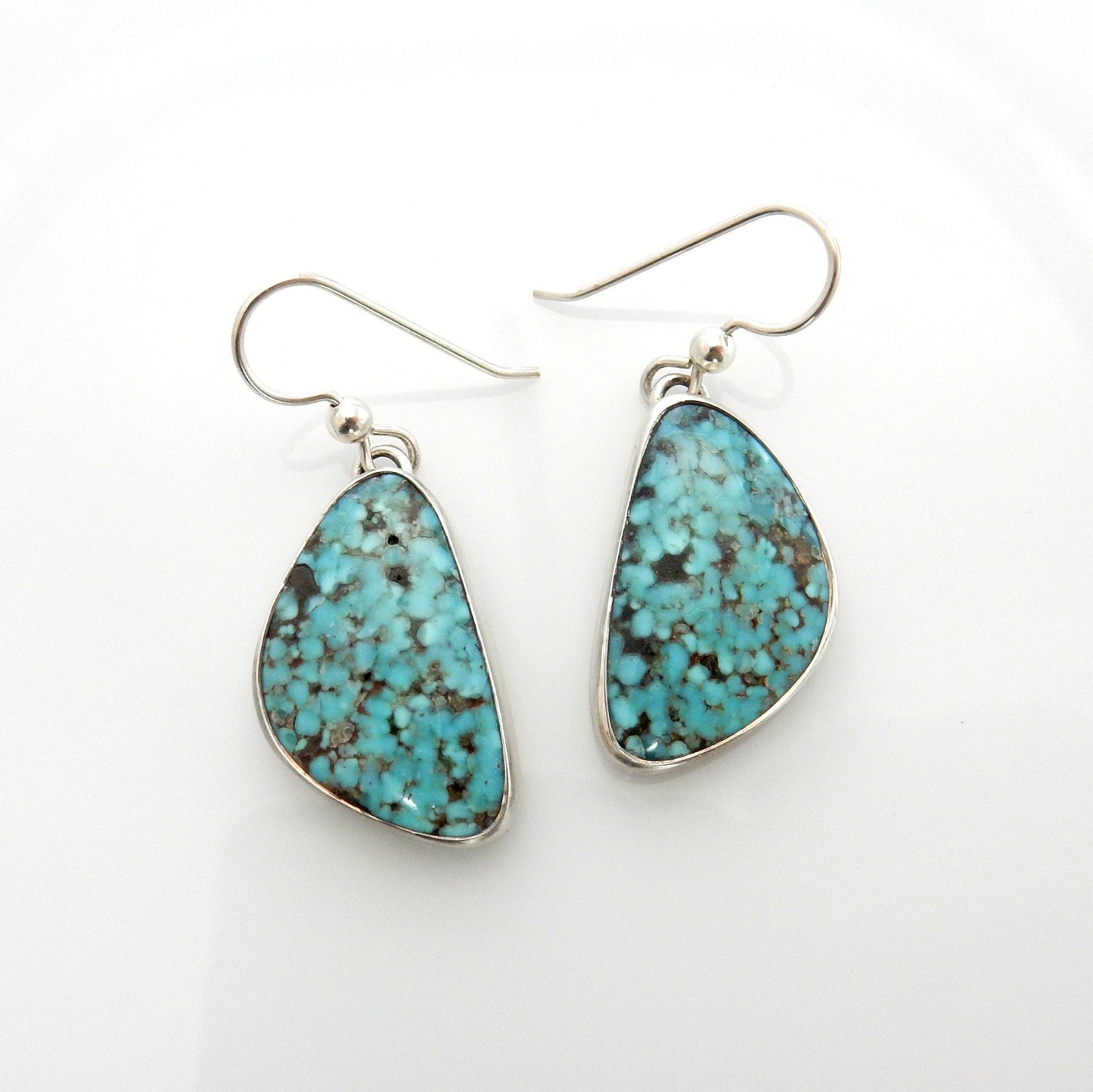 Sterling Silver Matrix Turquoise Dangle Earrings - DeSantis