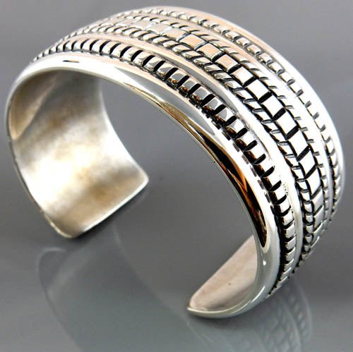 Sterling Silver Modern Designer Cuff Bracelet - DeSantis