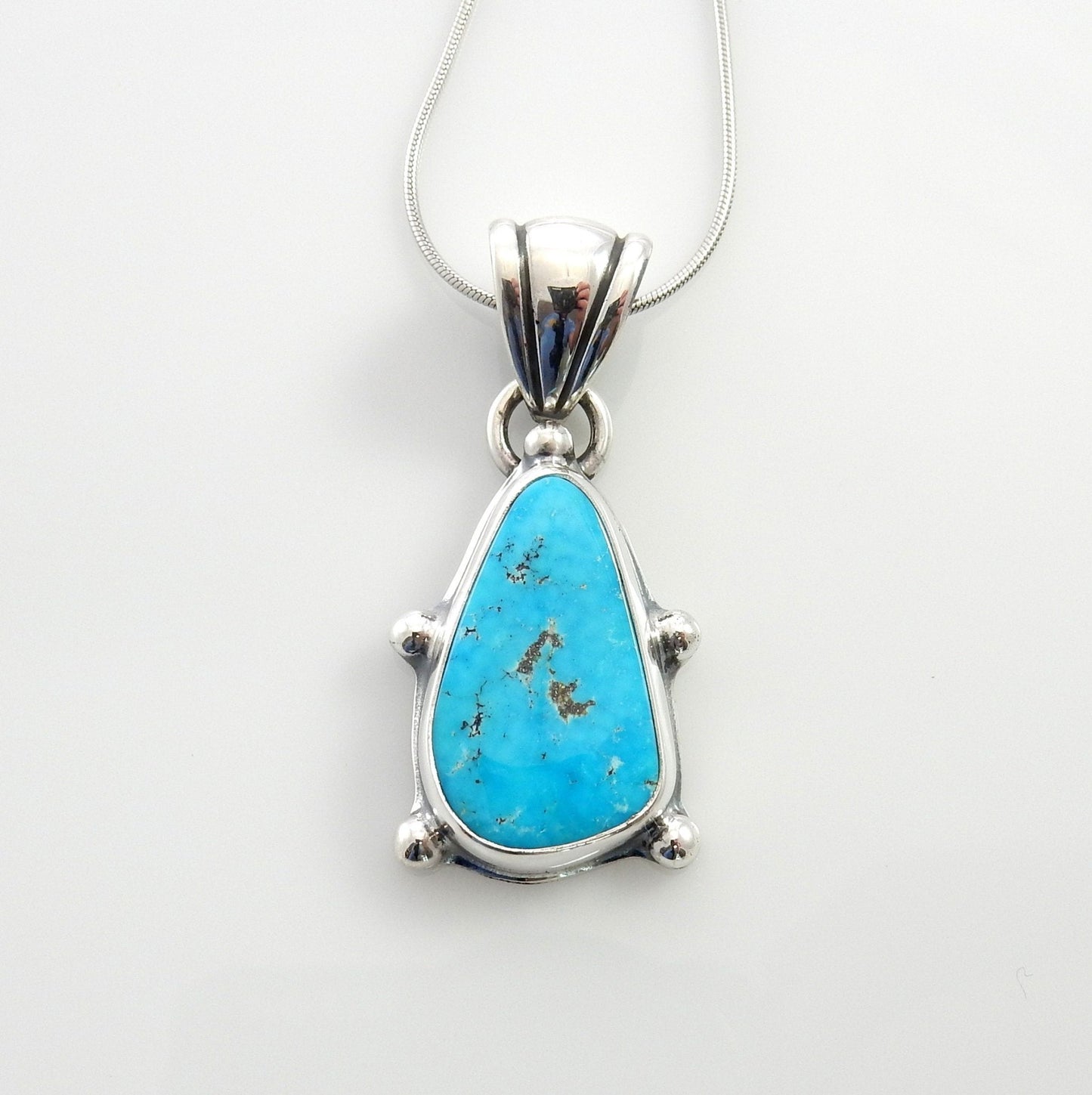 Sterling Silver Morenci Turquoise Pendant - DeSantis