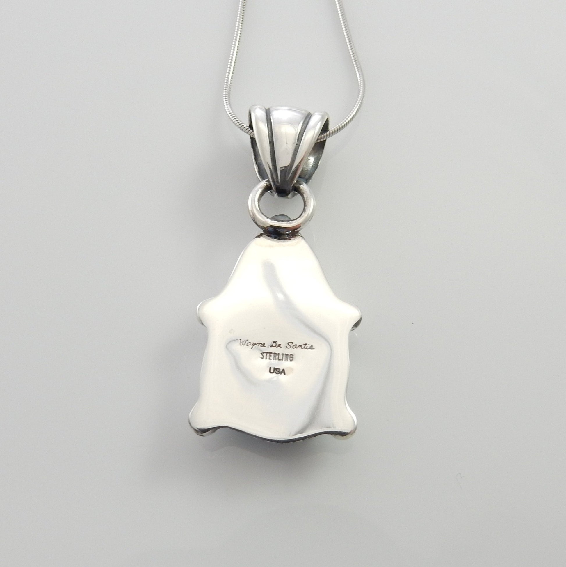 Sterling Silver Morenci Turquoise Pendant - DeSantis