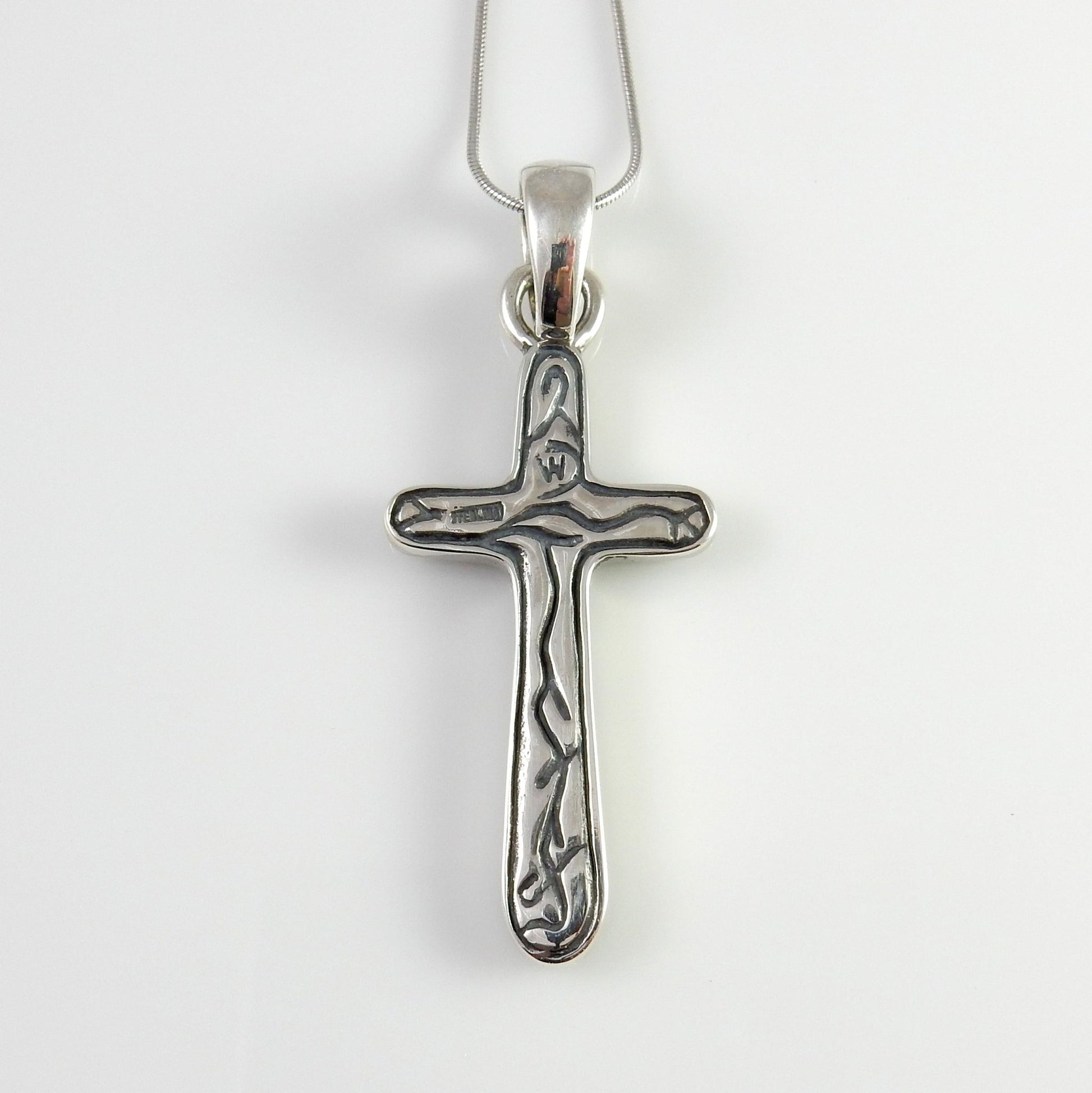 Sterling Silver Mosaic Turquoise Lapis Inlay Cross Pendant - DeSantis
