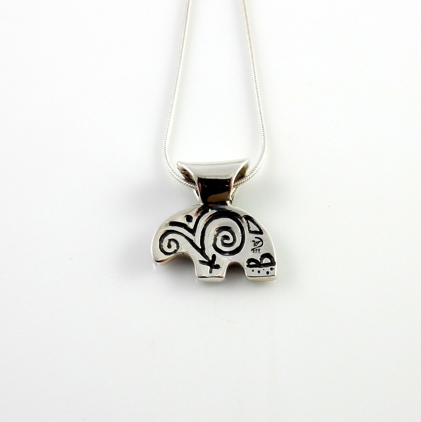 Sterling Silver Multi - colored Opal Inlay Bear Pendant - DeSantis