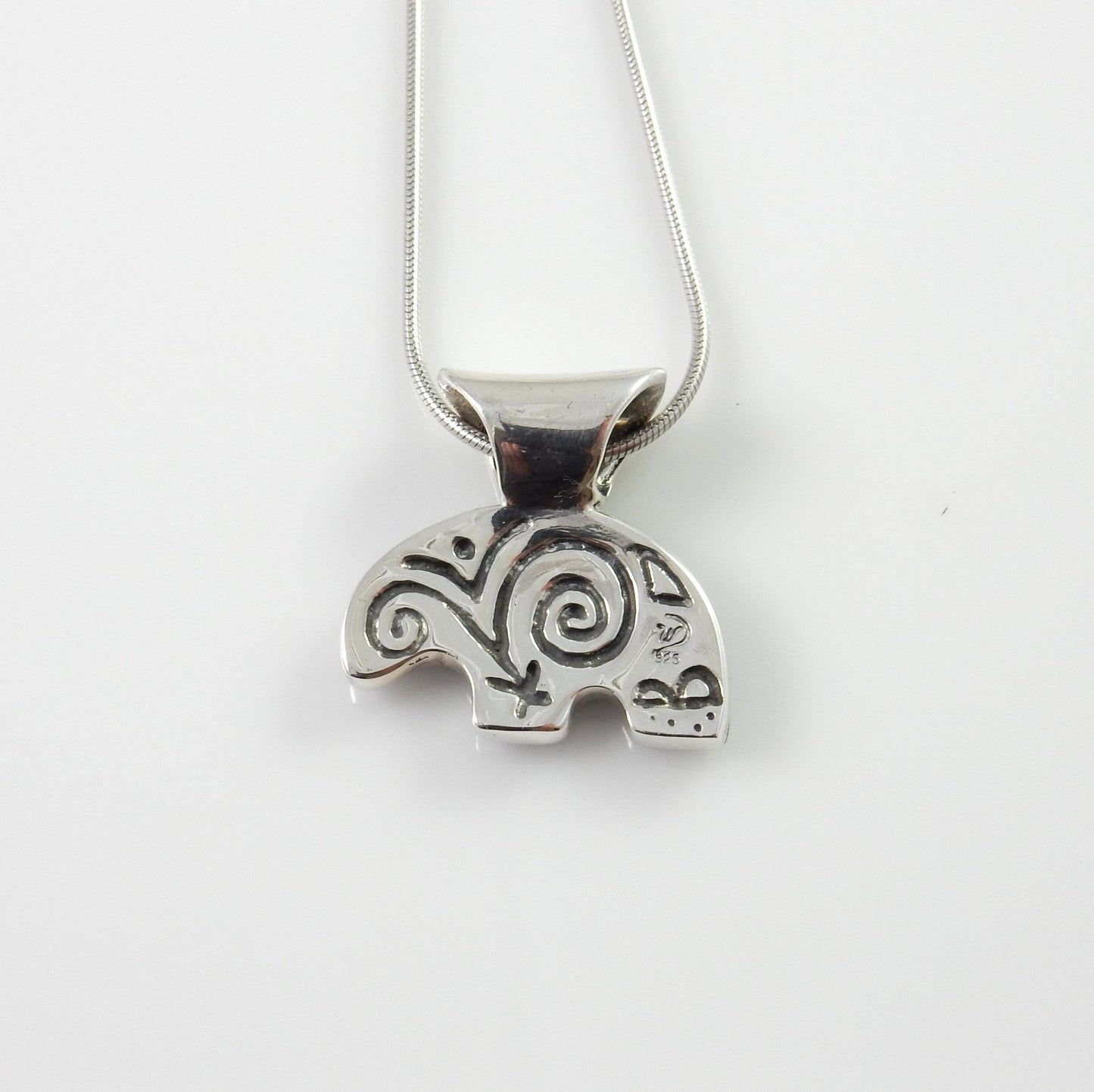 Sterling Silver Multi - colored Opal Inlay Bear Pendant - DeSantis