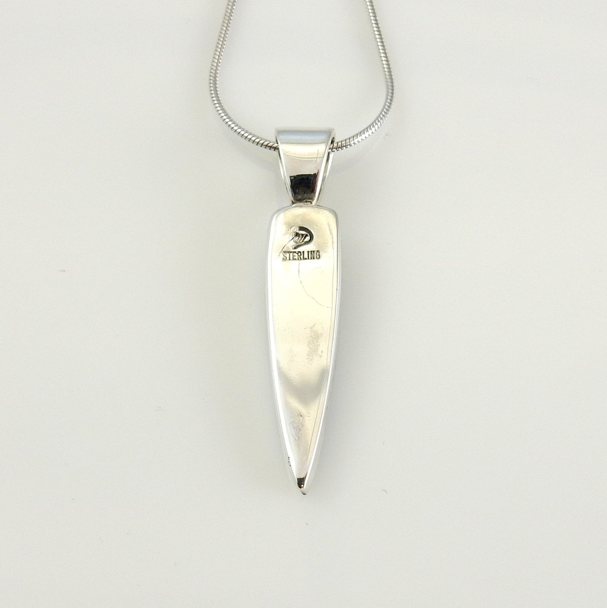 Sterling Silver Multi - stone Inlay Drop Pendant - DeSantis