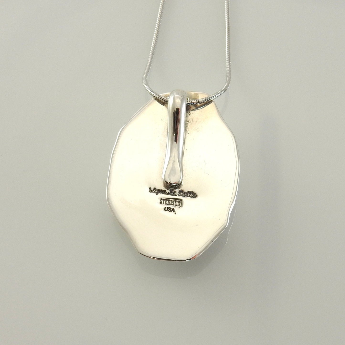 Sterling Silver Spiny Oyster Handmade Pendant, Beautiful colorful silver spiny oyster drop pendant, spiny oyster southwestern silver pendant - DeSantis