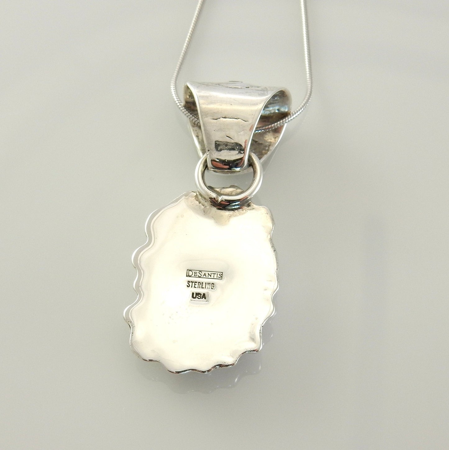 Sterling Silver Spiny Oyster Handmade Pendant, Beautiful silver reddish spiny oyster drop pendant, spiny oyster southwestern silver pendant - DeSantis