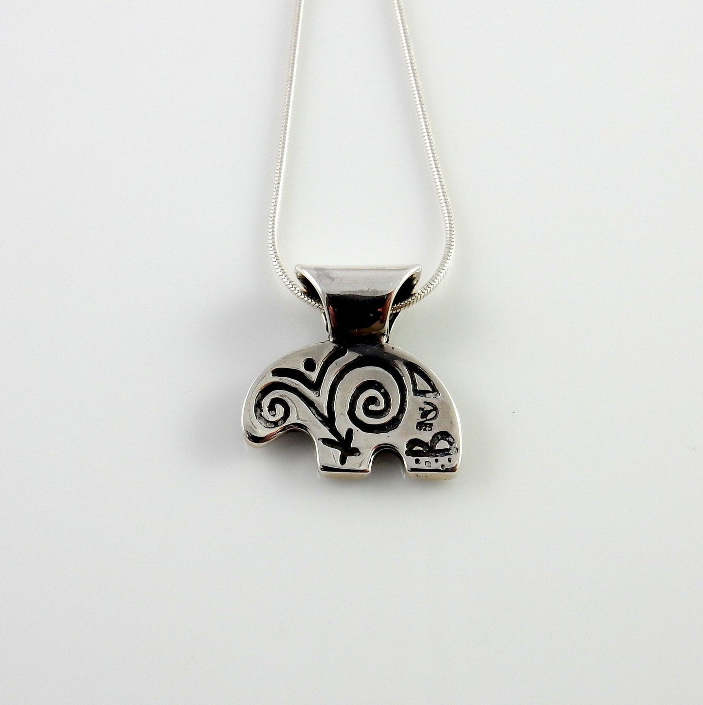 Sterling Silver Turquoise Lapis Mosaic Bear Pendant - DeSantis