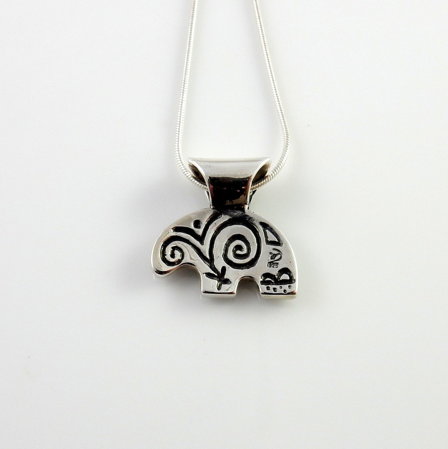 Sterling Silver White Opal Inlay Bear Pendant - DeSantis