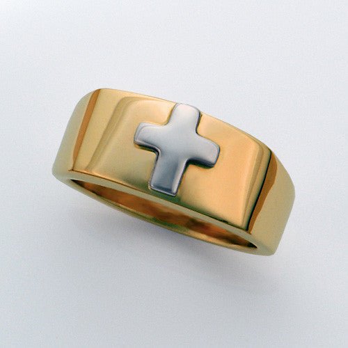 14kt Gold Cross Two Toned Ring Size 8 - DeSantis