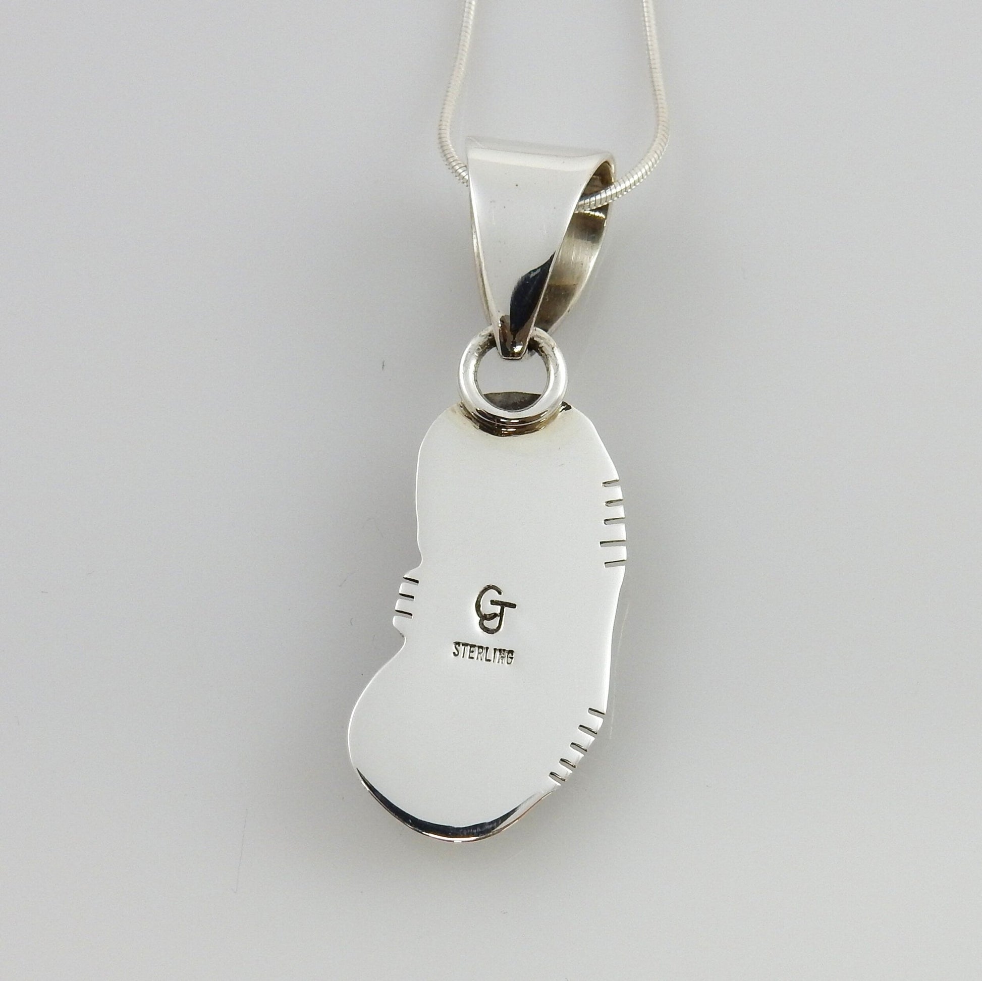 Unique One - of - a - kind Sterling Silver Italian Red Coral drop Pendant w/ 18" snake chain - DeSantis