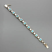Blue Topaz Sterling Silver Link Bracelet