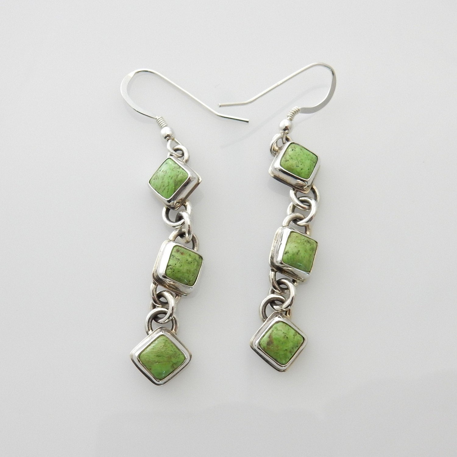 Silver Gaspeite Earrings