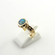 14kt Gold Australian Black Opal Diamond Ring - DeSantis