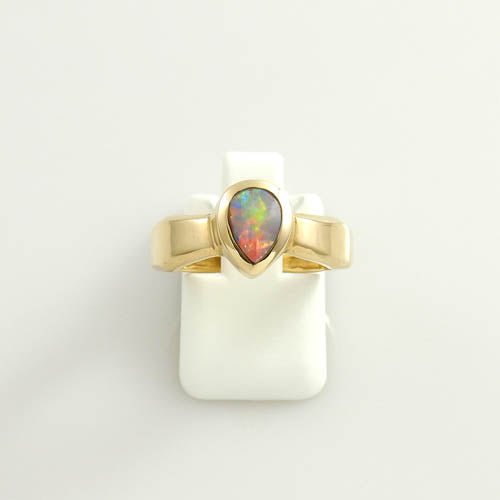 14kt Gold Australian Opal Inlay Ring - DeSantis