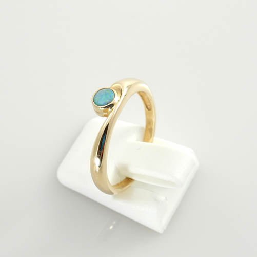 14kt Gold Australian Opal Inlay Ring - DeSantis