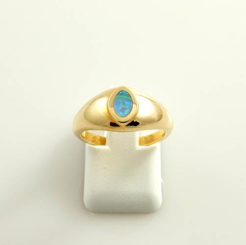 14kt Gold Australian Opal Inlay Ring - DeSantis