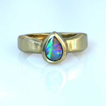 14kt Gold Australian Opal Inlay Ring - DeSantis