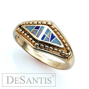 14kt Gold Australian Opal Lapis Ring - DeSantis