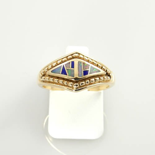 14kt Gold Australian Opal Lapis Ring - DeSantis