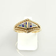 14kt Gold Australian Opal Lapis Ring - DeSantis