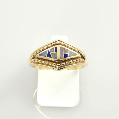14kt Gold Australian Opal Lapis Ring - DeSantis