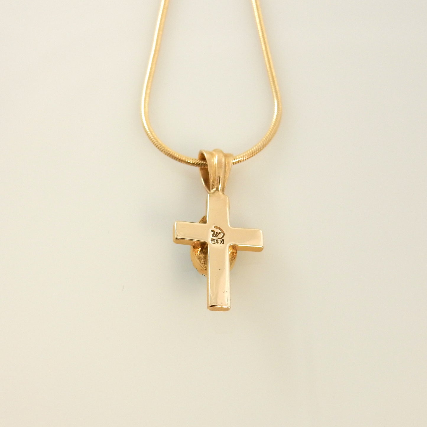 14kt Gold Blue Turquoise Cross Pendant - DeSantis