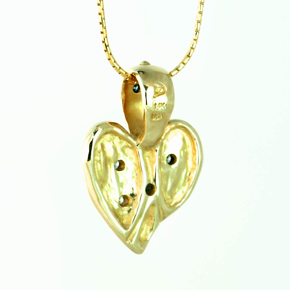 14kt Gold Diamond Heart Gold Pendant - DeSantis