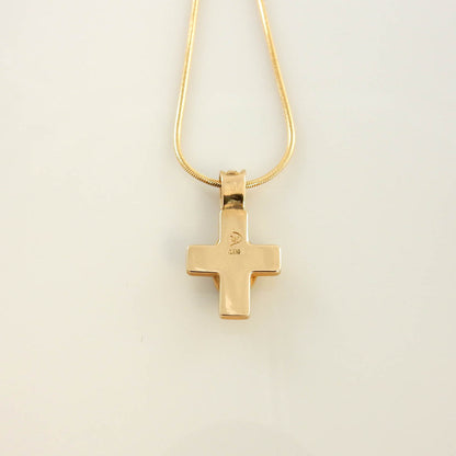 14kt Gold Green Turquoise Cross Pendant - DeSantis