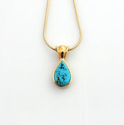 14kt Gold Morenci Turquoise Inlay Pendant - DeSantis