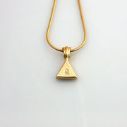 14kt Gold Sleeping Beauty Turquoise Inlay Triangle Pendant - DeSantis