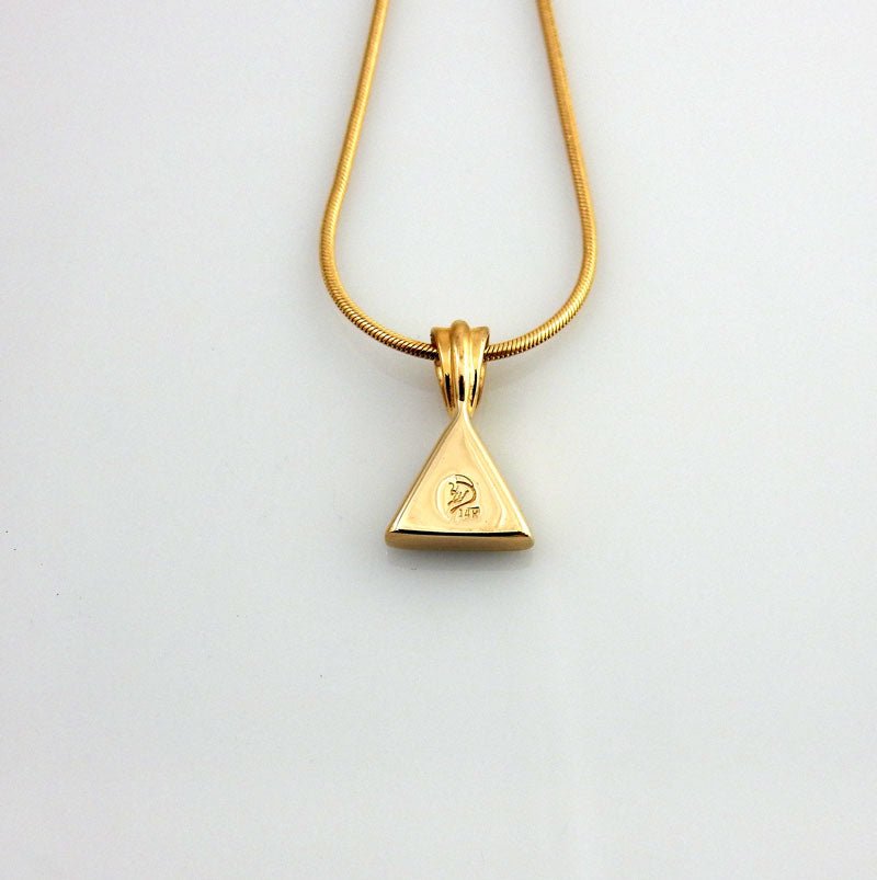 14kt Gold Sleeping Beauty Turquoise Inlay Triangle Pendant - DeSantis