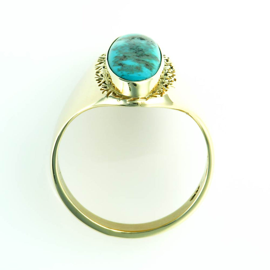 14kt Gold Turquoise Men's Ring - DeSantis