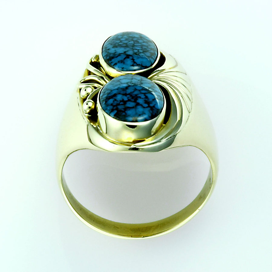 14kt Gold Turquoise Men's Ring - DeSantis