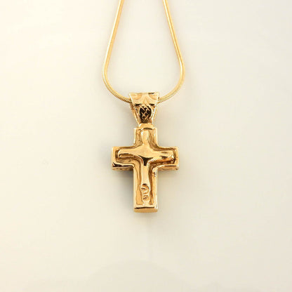14kt Gold Turquoise Onyx Inlay Cross Pendant - DeSantis
