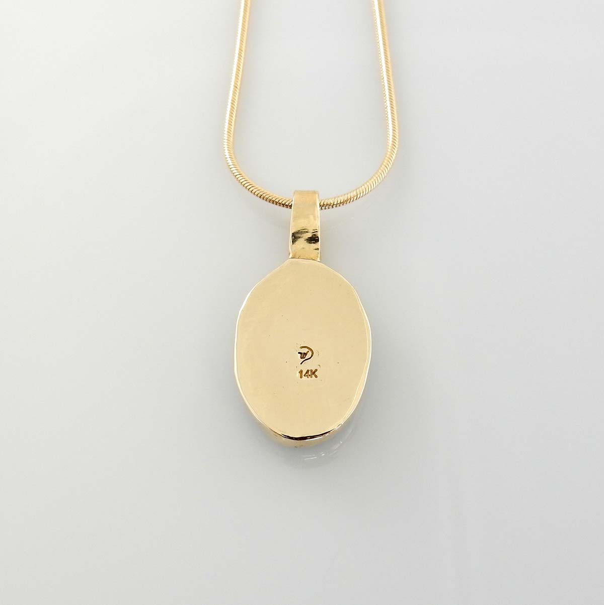 14kt Yellow Gold Blue Spiderweb Turquoise Pendant - DeSantis